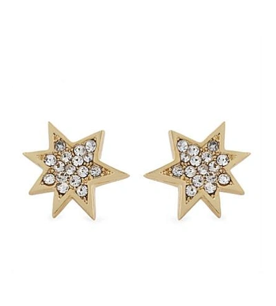Rebecca Minkoff Pow Stud Earrings In Gold/crystal