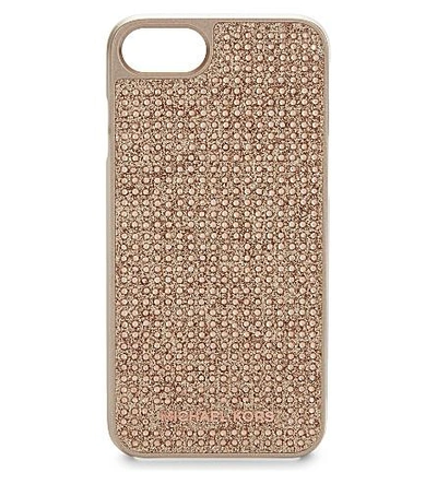 Michael Michael Kors Crystals & Glitter Iphone 7 Case In Rose Gold