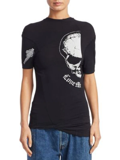 Vetements Emo Graphic-print Stretch-jersey T-shirt In Black