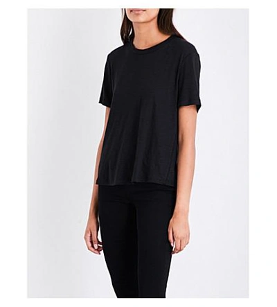 A.w.a.k.e. Alber Lace-up Detail Linen Top In Black