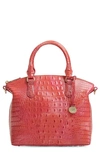 Brahmin Duxbury Croc Embossed Leather Satchel In Punchy Coral Melbourne