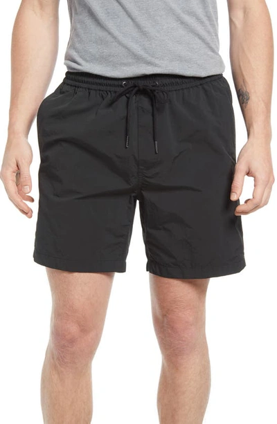Madewell Everywear Drawstring Shorts In Almost Black