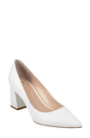 Marc Fisher Ltd Zala Block Heel Pump In White Leather