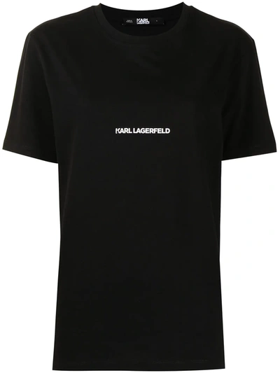 Karl Lagerfeld Logo-print Organic-cotton T-shirt In Black