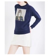 A.w.a.k.e. Abstract-print Cotton-jersey Sweatshirt In Navy