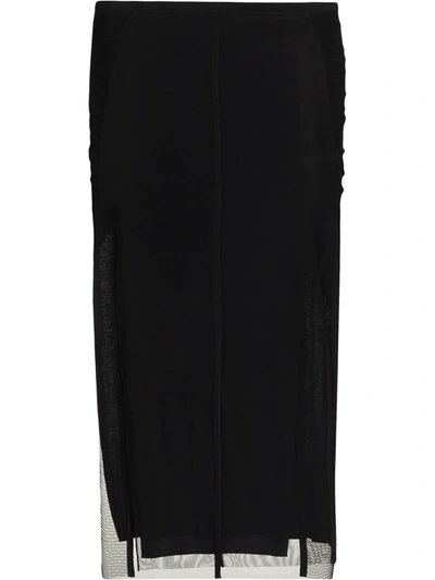 Rick Owens Collage Kne Skirt In Black Polyester