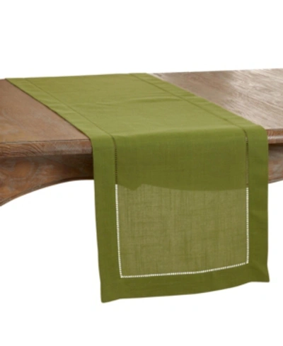 Saro Lifestyle Placemat With Hemstitched Border Set Of 12 In Olive