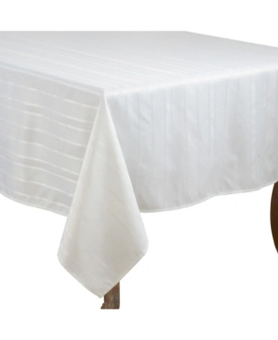 Saro Lifestyle Stripe Jacquard Tablecloth In White