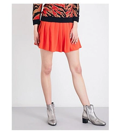 Claudie Pierlot Sally Crepe Mini Skirt In Orange