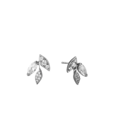 Eliot Danori Leaf Stud Earring, Created For Macy's In Rhodium Plated