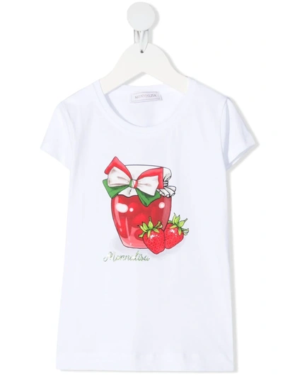 Monnalisa Teen Delicious Graphic Print T-shirt In Bianco