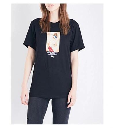 Stussy Harumi Yamaguchi Girl Cotton-jersey T-shirt In Black