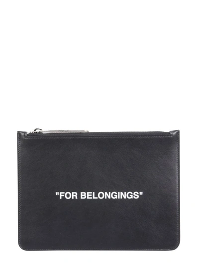 Off-white Quote Pouch In Black