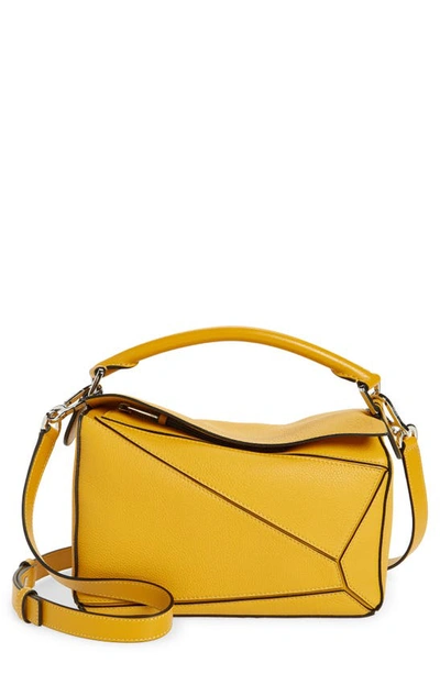 Loewe Small Puzzle Leather Shoulder Bag In Narcisus Yellow