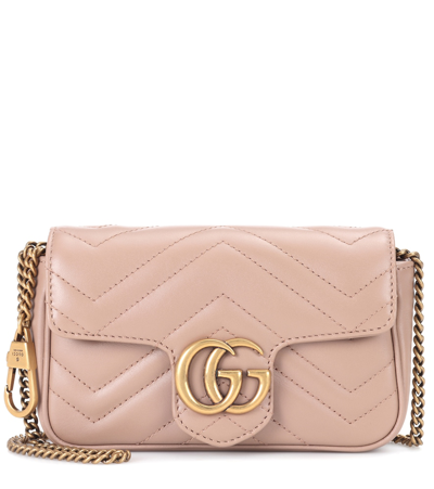 Gucci Gg Marmont Super Mini Shoulder Bag In Beige