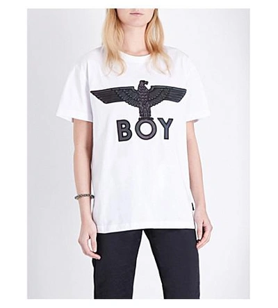 Boy London Eagle-embroidered Cotton-jersey T-shirt In White