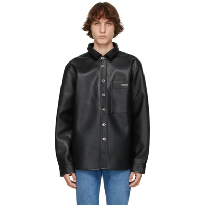 Axel Arigato Black Faux-leather Thames Overshirt