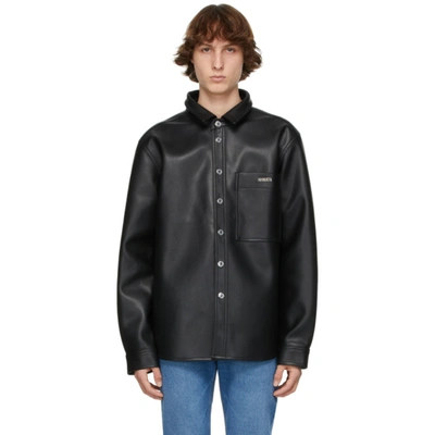 Axel Arigato Black Faux-leather Thames Overshirt ModeSens