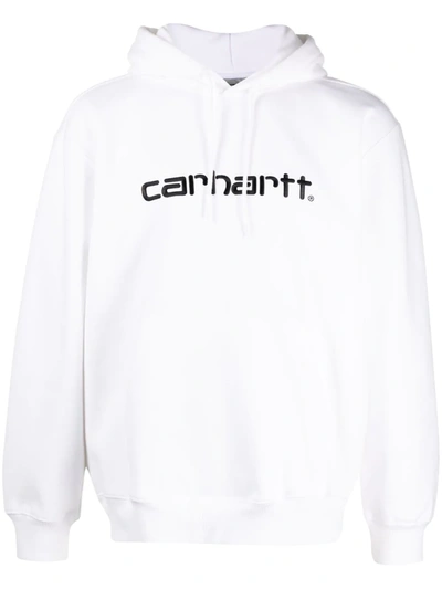 Carhartt Embroidered Logo Pullover Hoodie In White