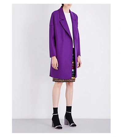 Harris Wharf London Oversized Wool Coat In Purple