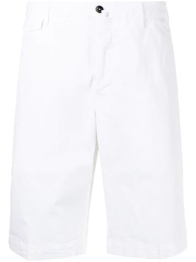 Pt01 Knee-length Stretch-cotton Cargo Shorts In White
