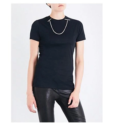 Mugler Chain-detail Cotton T-shirt In Black