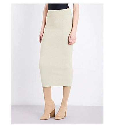 Yeezy Textured High-rise Knitted Skirt In Elm