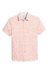 Ted Baker Parslee Floral Stretch Short Sleeve Button-up Shirt In Red