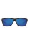 Costa Del Mar 60mm Polarized Rectangular Sunglasses In Blue Grey
