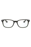 Ray Ban 51mm Square Optical Glasses In Green Havana