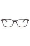Ray Ban 51mm Square Optical Glasses In Striped Grey