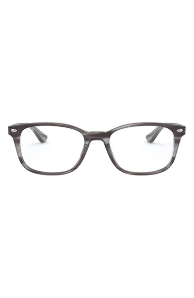 Ray Ban 51mm Square Optical Glasses In Striped Grey