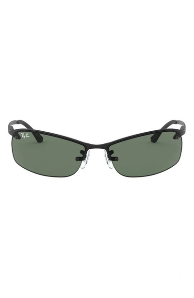 Ray Ban Polarized 55mm Aviator Sunglasses In Matte Black