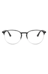 Ray Ban Phantos 53mm Optical Glasses In Black Silver