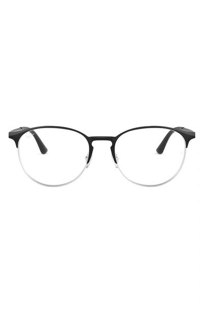 Ray Ban Phantos 53mm Optical Glasses In Black Silver