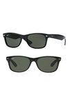 Ray Ban Standard New Wayfarer Blue Light Blocking 55mm Sunglasses In Shiny Black
