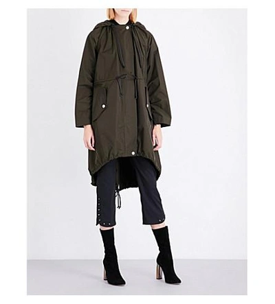 Sportmax Amica Shell Parka Jacket In Khaki