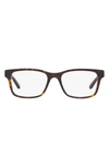 Tory Burch 52mm Rectangle Optical Glasses In Dark Tort