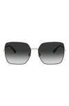 Dolce & Gabbana 57mm Gradient Square Sunglasses In Gold Black