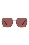 Dolce & Gabbana 57mm Gradient Square Sunglasses In Pink Gold