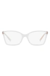 Michael Kors 54mm Rectangular Optical Glasses In Crystal