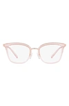 Michael Kors 51mm Square Optical Glasses In Transparent Pink
