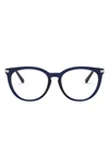Michael Kors 51mm Square Optical Glasses In Transparent Blue