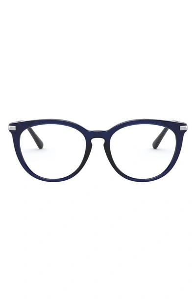 Michael Kors 51mm Square Optical Glasses In Transparent Blue