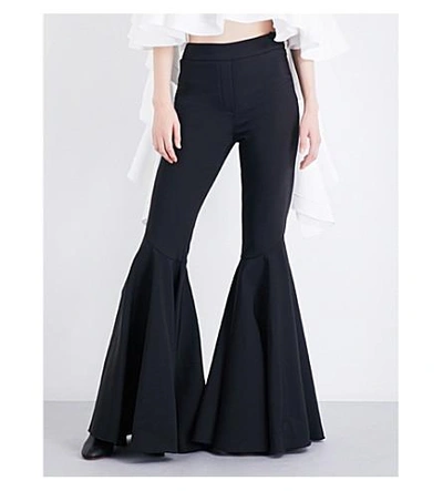 Ellery Jacuzzi Flared Stretch-crepe Pants In Black