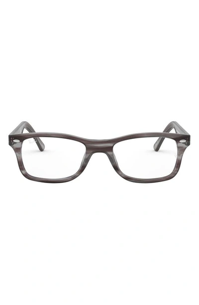Ray Ban 50mm Square Optical Glasses In Striped Grey