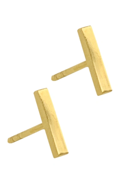 Adornia 14k Yellow Gold Vermeil Bar Stud Earrings