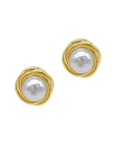 Adornia 14k Yellow Gold Vermeil Pearl Framed Earrings