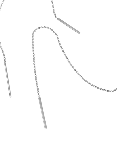 Adornia Rhodium Plated Threader Earrings In Silver-tone