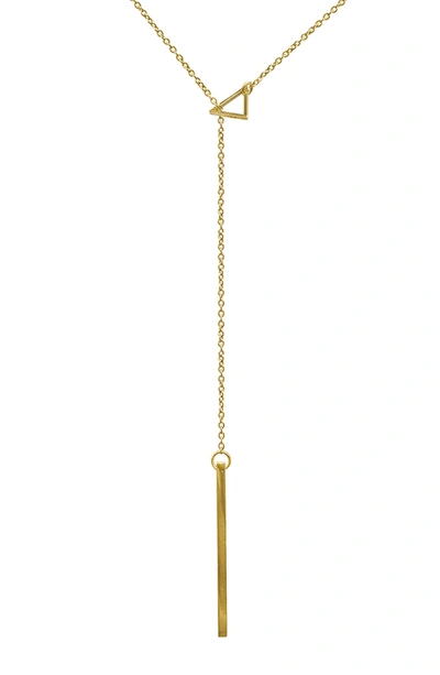 Adornia 14k Yellow Gold Vermeil Brass Triangle Lariat Necklace